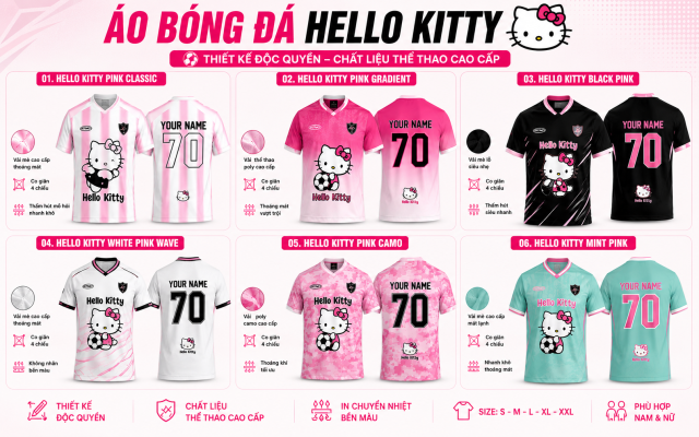 Áo bóng đá hello kitty