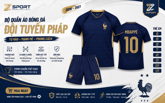 Quần áo bóng đá đội tuyển Pháp